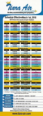 tiara air timetable